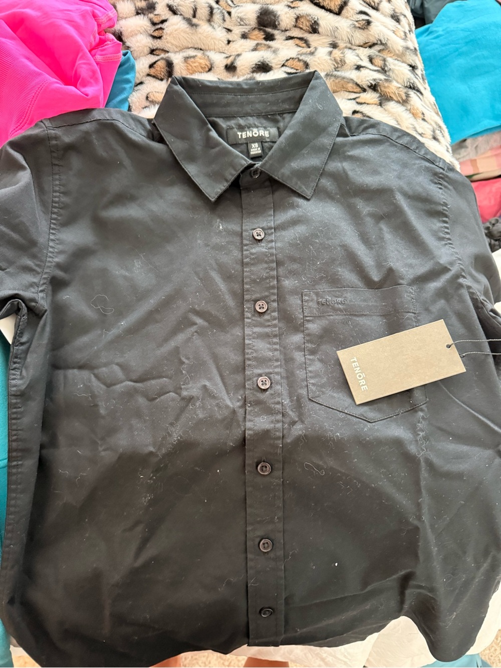 Tenore Black Men's Button-Up Shirt